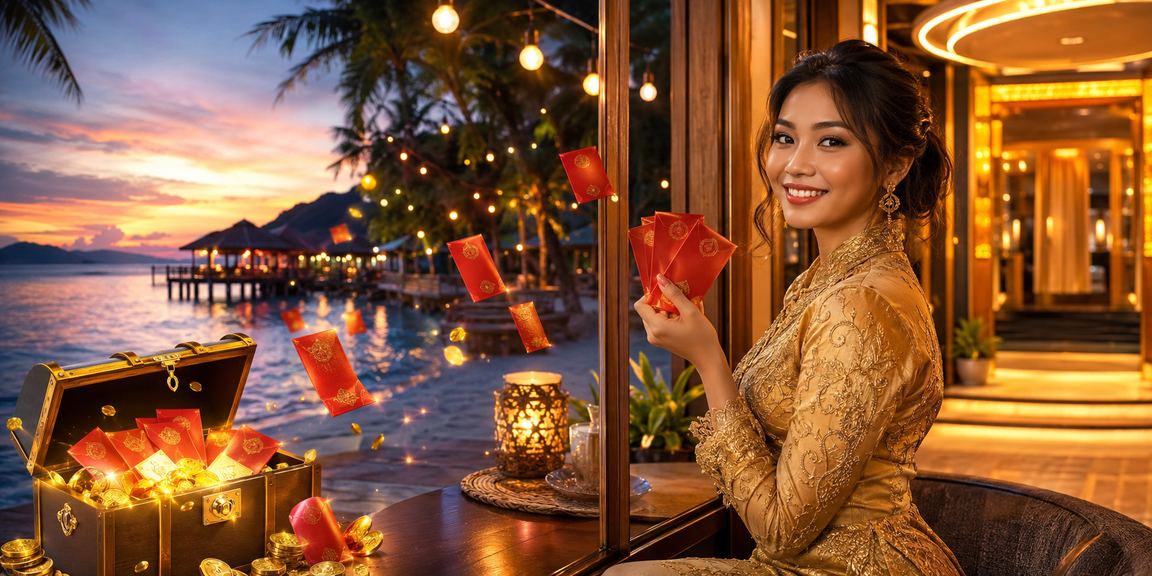 Festive red envelope bonus in Langkawi kebaya style for Malaysian casino players
